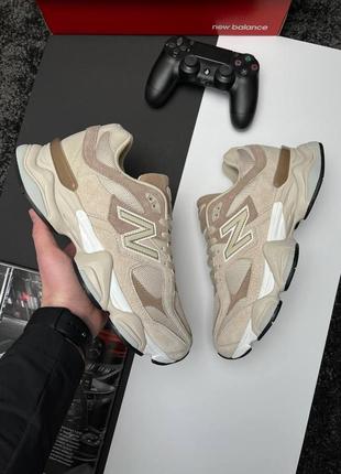 New balance 9060 beige sand - кроссовки мужские бежевые2 фото