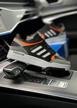 Adidas originals drop step black grey orange - кроссовки мужские черные4 фото