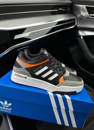 Adidas originals drop step black grey orange - кроссовки мужские черные2 фото