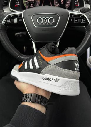 Adidas originals drop step black grey orange - кроссовки мужские черные3 фото