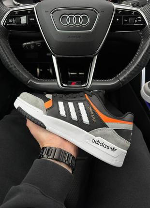 Adidas originals drop step black grey orange - кроссовки мужские черные5 фото