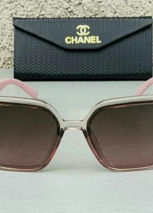 Очки женские солнцезащитные брендовые с бежево розовым градиентом в стиле chanel2 фото
