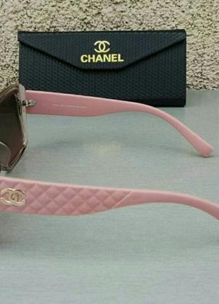 Очки женские солнцезащитные брендовые с бежево розовым градиентом в стиле chanel4 фото