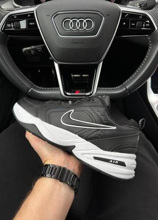 Nike air monarch black white - кроссовки мужские черные5 фото