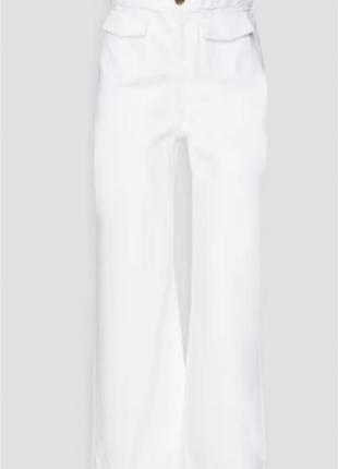 Sandro guillaume braid trimmed white high-rise wide-leg jeans3 фото