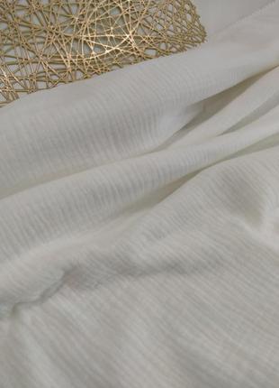 Пледы муслиновые белые, крыжма для крещения, размер 90*120 (арт.5927)4 фото
