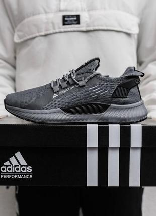 Демісезонні сірі кросівки adidas boost в сіточку легенькі9 фото