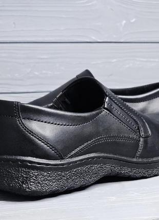 46-48рр!!! кожаные мужские туфли черного цвета на широкую ногу без шнурка больших размеров tm traffic!!!4 фото