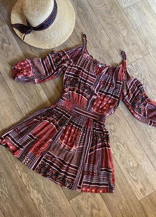 Сукня american eagle outfitters, літнє плаття з відкритими плечима1 фото