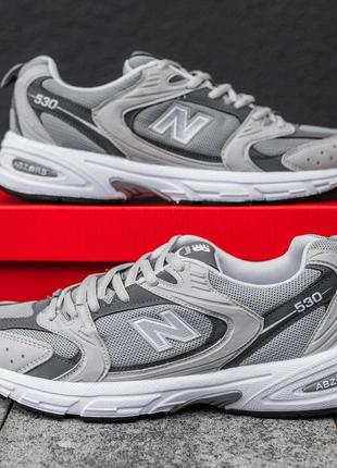 Демісезонні сірі кросівки new balance 530 в сіточку