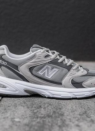 Демісезонні сірі кросівки new balance 530 в сіточку9 фото