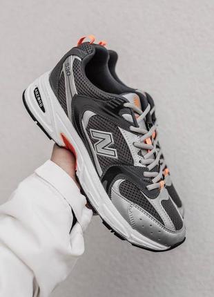 Демісезонні сірі кросівки new balance 530 в сіточку легегькі