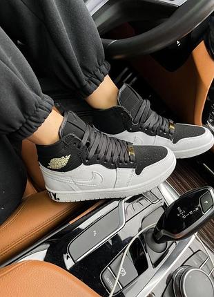 jordan white Essentials Recht T-shirt met lange mouwen in grijs