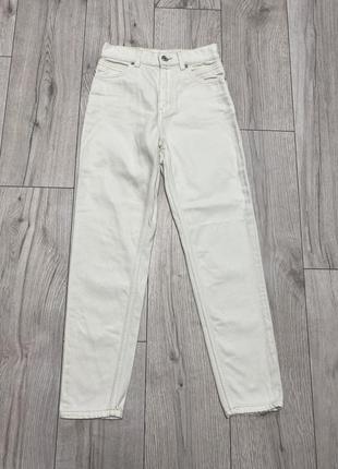 Жіночі джинси мом манго mango білі базові штани1 фото