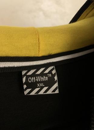 Кофта худі off white худи з капішоном чорне з принтом світшот5 фото