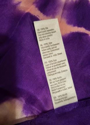 Шовковий платок, хустка, фіолетовий з рожевим