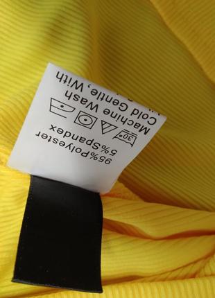Жовта футболка топ з рюшиками, м8 фото