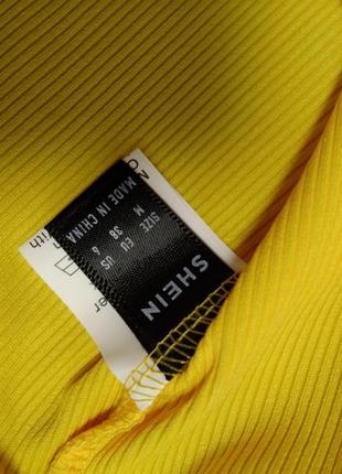 Жовта футболка топ з рюшиками, м10 фото