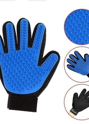 Перчатка для вычесывания шерсти true touch, тру тач, pet glove