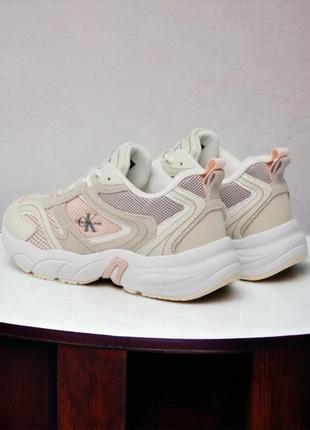 Calvin klein jeans снікерcи retro tennis su-mesh wn yw0yw00891 peach blush/eggshell/creamy white 0jp