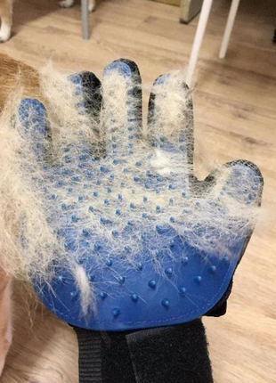 Перчатка для вычесывания шерсти true touch, тру тач, pet glove4 фото