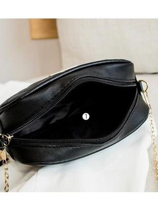 Чорна жіноча сумка, сумка через плече, кросбоді, клатч, маленька сумка3 фото