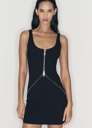 Модна чорна сукня zara з масивними замками1 фото