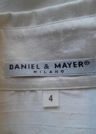 Шелковая рубашка цвета айвори с вышивкой бисером и пайетками daniel & mayer milano италия9 фото