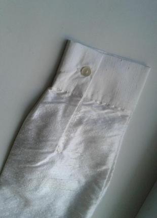 Шелковая рубашка цвета айвори с вышивкой бисером и пайетками daniel & mayer milano италия6 фото