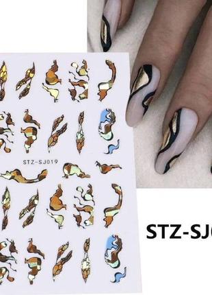 3d наклейки, слайдеры для дизайна ногтей на липкой основе stz-sj0192 фото