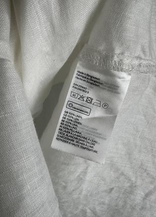 Лляна сорочка н&м білого кольору3 фото