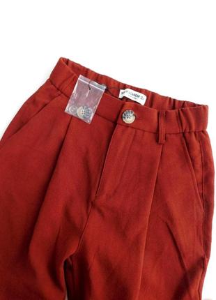 Штани завужені штани висока талія брюки-дудочки з защипами від pull&bear6 фото