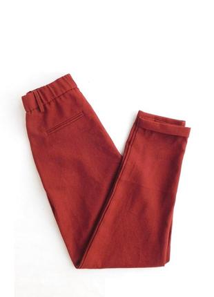 Брюки зауженные штаны  высокая талия брюки дудочки с защипами от pull&bear7 фото