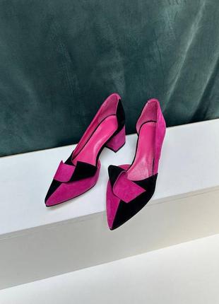 Жіночі туфлі із натуральної замші нова колекція 2024