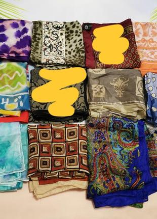 Шовковий платок, хустка, фіолетовий з рожевим