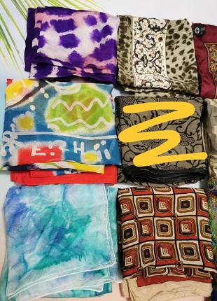 Шовковий платок, хустка, фіолетовий з рожевим