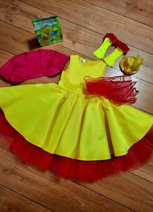Нарядное платье-платье набор с болеро и метенками2 фото