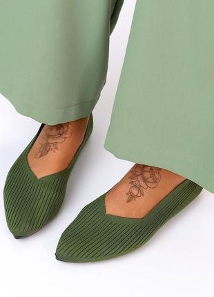 Зеленые оливковые легкие женственные текстильные балетки цвет на выбор доступная цена5 фото