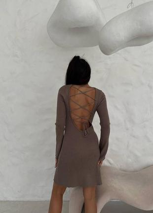 Стильна сукня з відкритою спинкою, шнурок по спинці підкреслює вашу витонченість і жіночність❤️4 фото