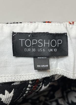 Модная белая юбка мини с узором из плотной ткани topshop6 фото