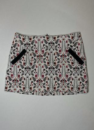 Модная белая юбка мини с узором из плотной ткани topshop