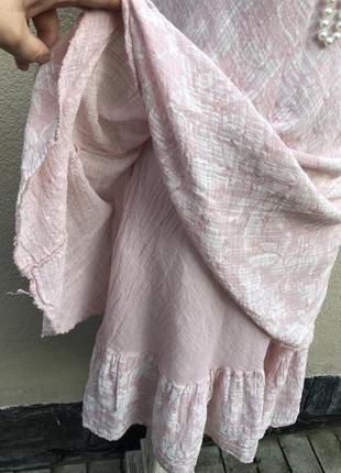 Розовое,многослойное платье,сарафан,хлопок,этно бохо стиль,3 фото