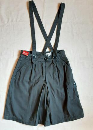 Оливковая джинсовая юбка-шорты школа "basic one" германия на 12 лет (152см)