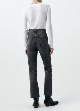 Графітові джинси mom fit з високою посадкою з нової колекції zara розмір xs3 фото