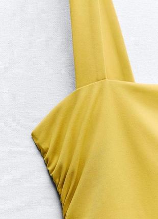 Драпірована гірчична сукня жіноча zara new7 фото