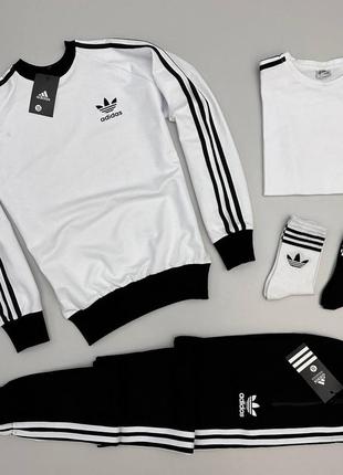 Комплект adidas світшот-штани-футболка. спортивний костюм адідас