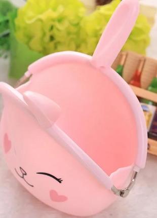 Силиконовый маленький кошелек для монет, сумочка для ключей, bluetooth наушников зайка, фи...