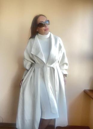 Молочное пальто и платье гольф подарок!!!!!!4 фото