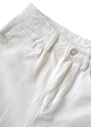 Актуальные широкие джинсы белые5 фото