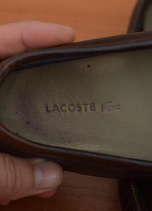 Коричневые мокасины, топсайдеры, туфли lacoste, 36 размер. оригинал4 фото